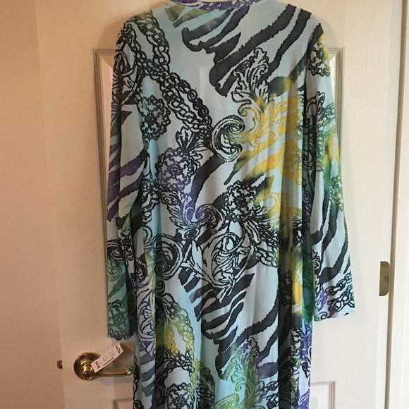TLEW de Lis Mint Embossed Open Front Cardigan XL - Picture 4 of 4